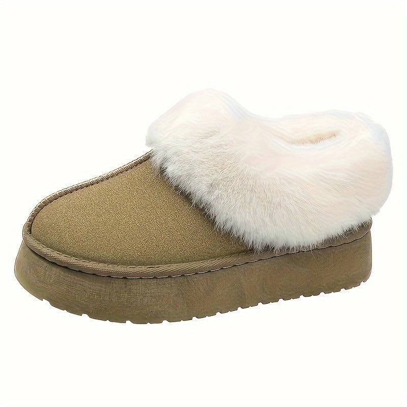 Fall Aesthetic Thermal Plush Lined Furry Snow Boots RG6710 Furdela