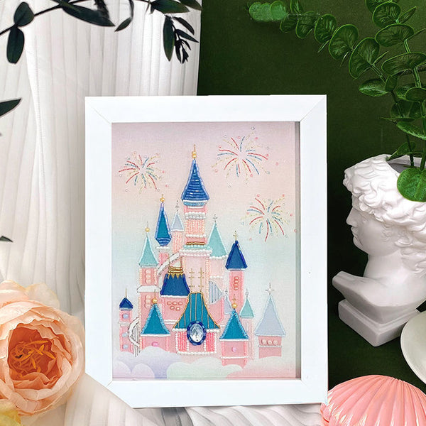 DIY castle embroidery decoration