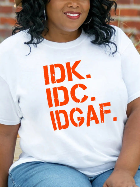 Round Neck Letter Print T-shirt AR503