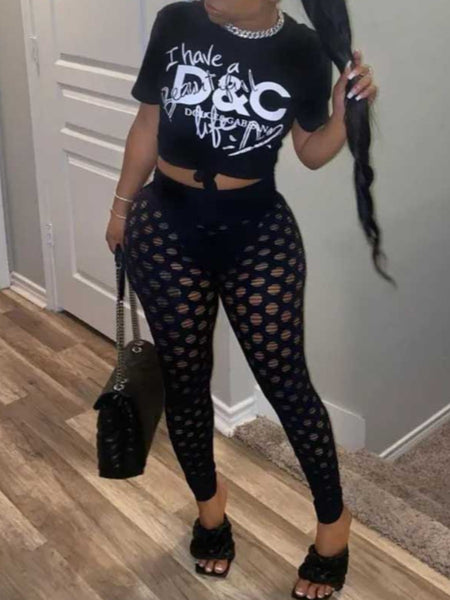 Heart Letter Print T-shirt AR505