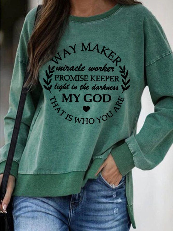 Casual Letter Round Neck Long Sleeves Hoodies & Sweatshirt GA59