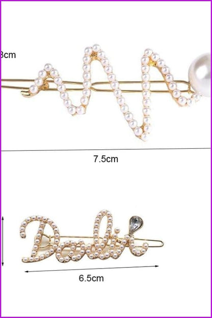 Elegant Letter Pearl Hairpins - Furdela