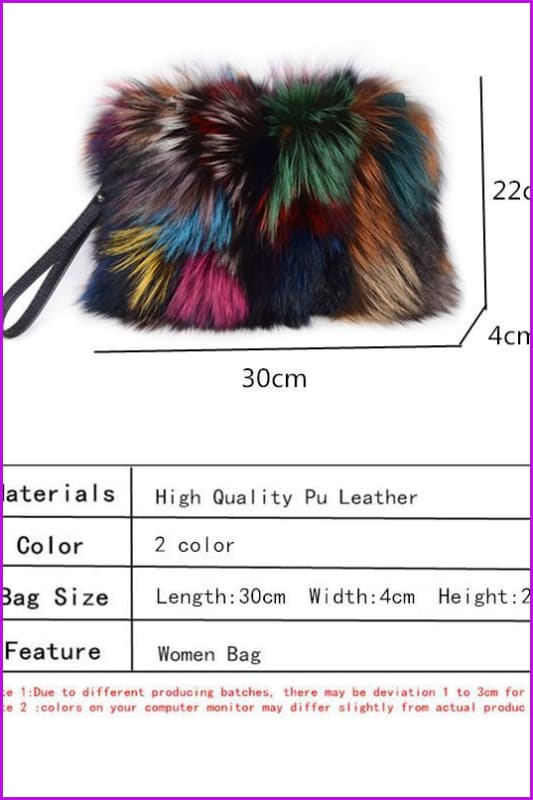 Evening Party Fox Fur Clutch Bags DF065 - Furdela Wholesale