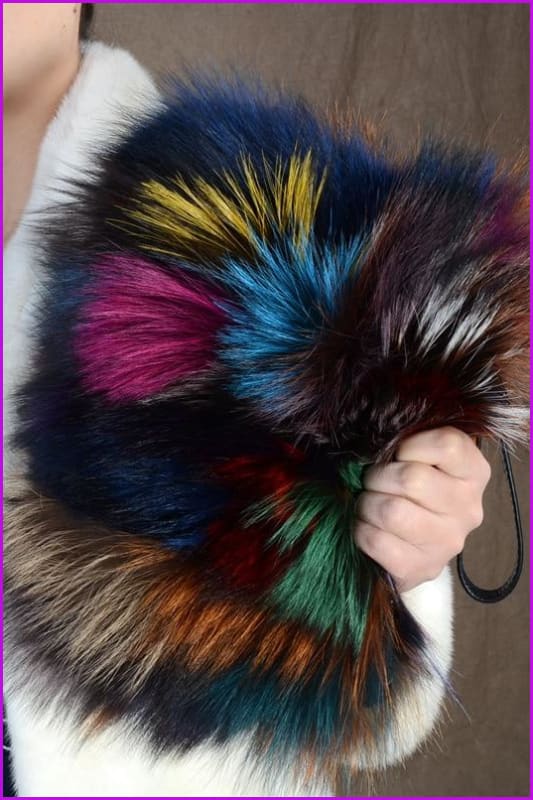 Evening Party Fox Fur Clutch Bags DF065 - Furdela Wholesale