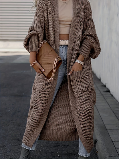 Solid Open Front Pocket Cardigan DN6321 Furdela