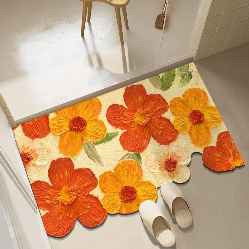 Diatom mud oil painting foot mat bathroom mat