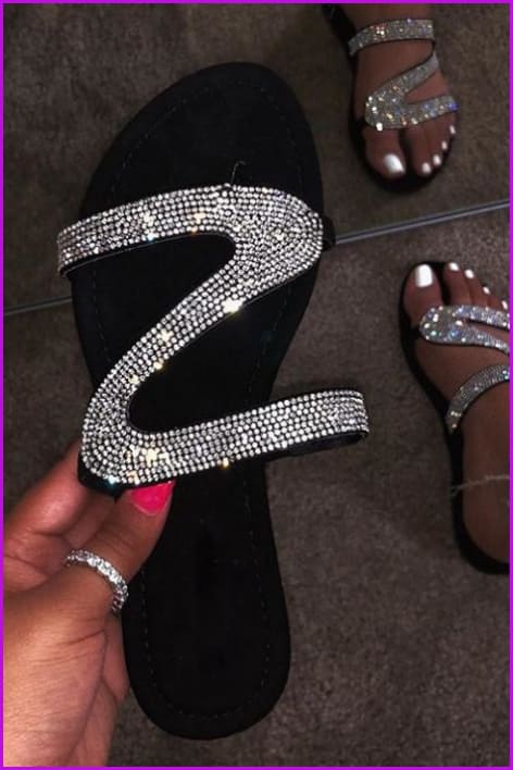 Fashion Bling Diamond Slippers F135 - Furdela