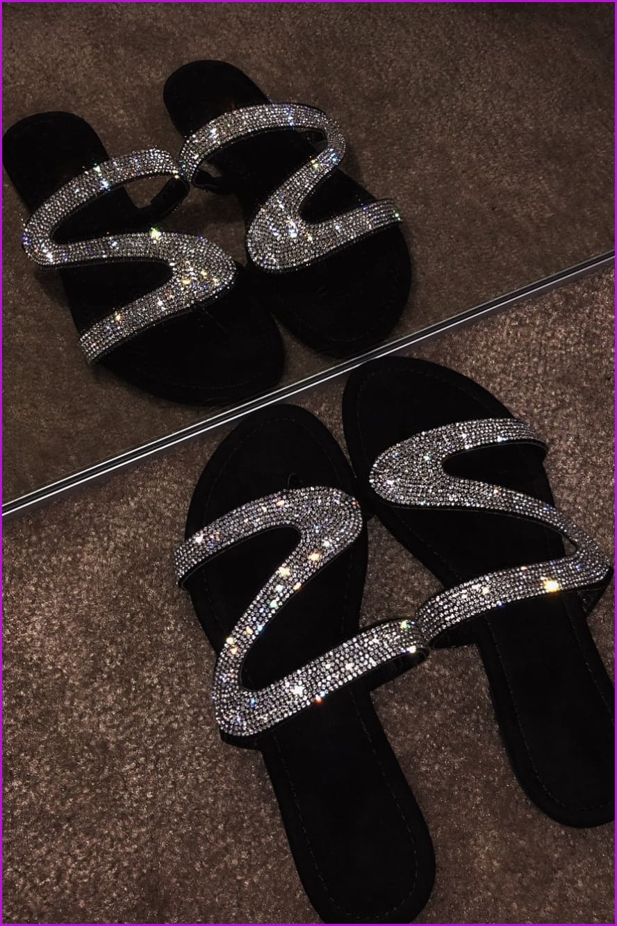 Fashion Bling Diamond Slippers F135 - Furdela