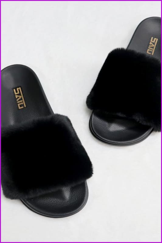 Fashion Fur Flat Slippers F810 - Furdela