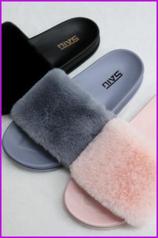 Fashion Fur Flat Slippers F810 - Furdela