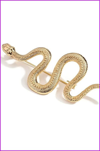 Fashion geometric snake-shaped alloy brooch F3468 - Furdela Wholesale