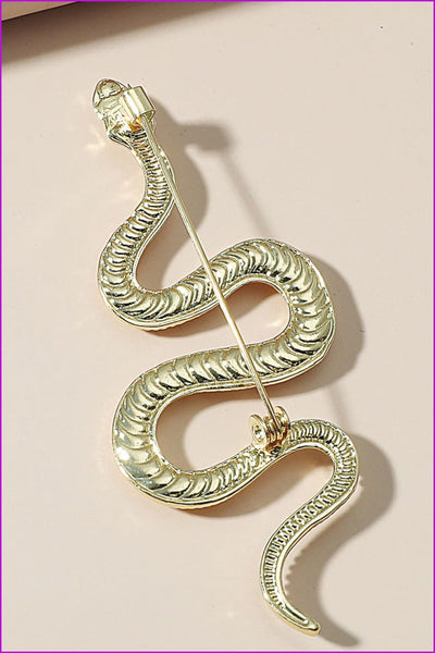 Fashion geometric snake-shaped alloy brooch F3468 - Furdela Wholesale