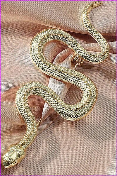 Fashion geometric snake-shaped alloy brooch F3468 - Furdela Wholesale