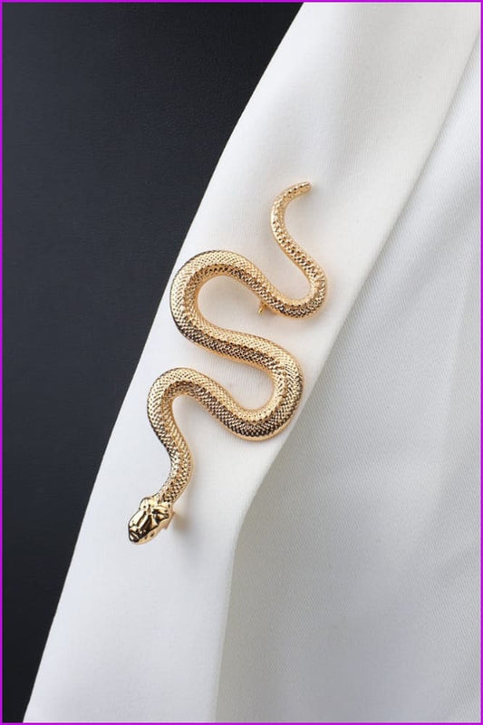 Fashion geometric snake-shaped alloy brooch F3468 - Furdela Wholesale