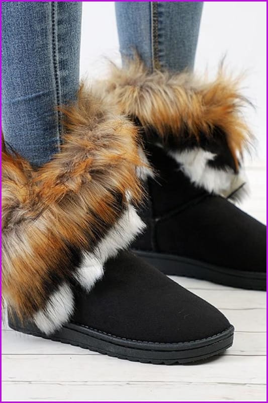 Faux Fur Ankle Booties F286 - Furdela Wholesale
