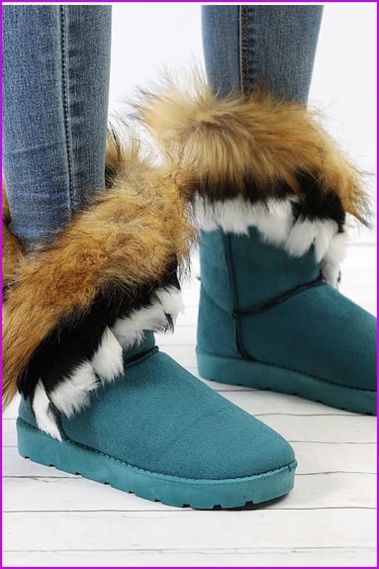 Faux Fur Ankle Booties F286 - Furdela Wholesale