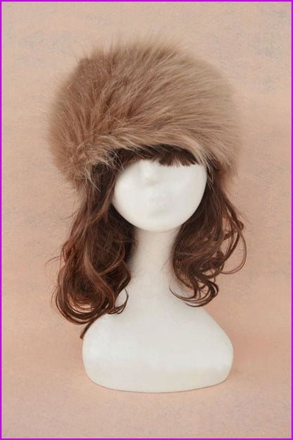 Faux Fur Headband Earwarmer Earmuffs Hat F1380 - Furdela