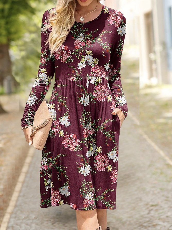 Boho Loose Crew Neck Dress OY100