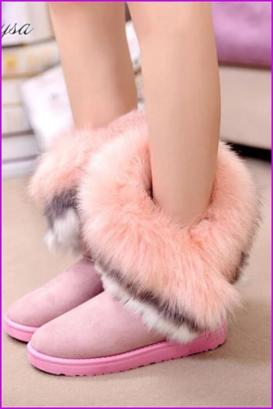 Flats Ankle Snow Boots DF063 - Furdela Wholesale