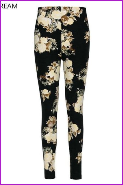 Flowers Printed Ankle-Length Elasticity Pant DE109 - Furdela