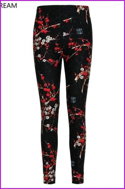 Flowers Printed Ankle-Length Elasticity Pant DE109 - Furdela