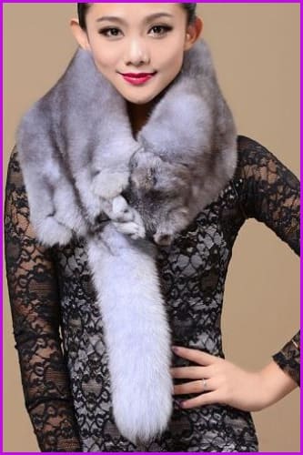 Fox Fur Collar Scarf 110CM - Furdela