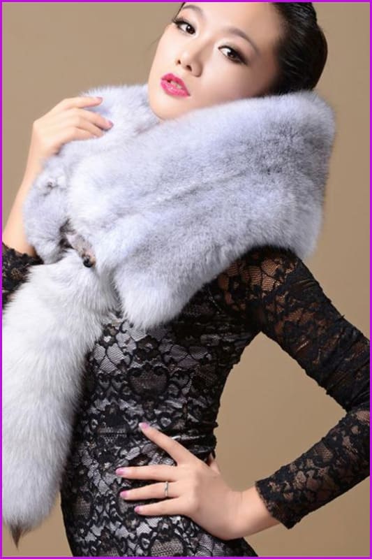 Fox Fur Luxury Collar Scarf/Shawl/Wrap Neck - Furdela Wholesale