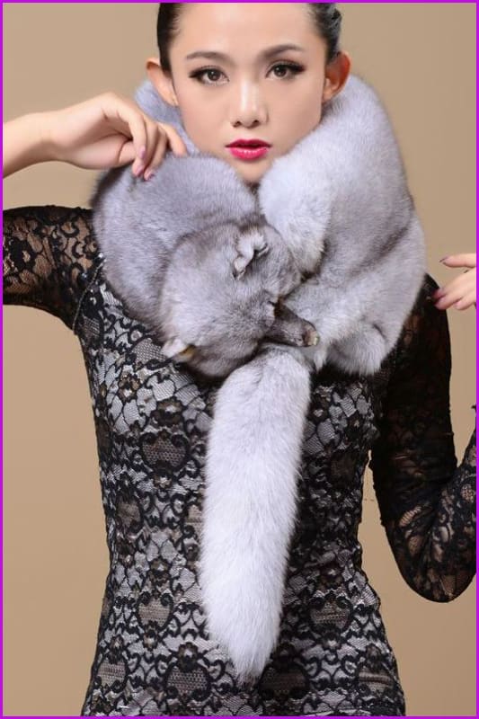 Fox Fur Luxury Collar Scarf/Shawl/Wrap Neck - Furdela Wholesale