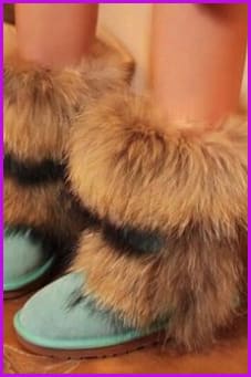 Fox Fur Mid-calf Warm Boots F028 - Furdela Wholesale