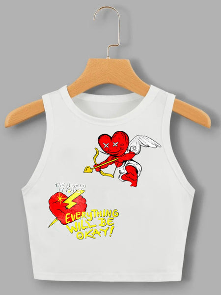 Cartoon Letter Print Camisole AR5042
