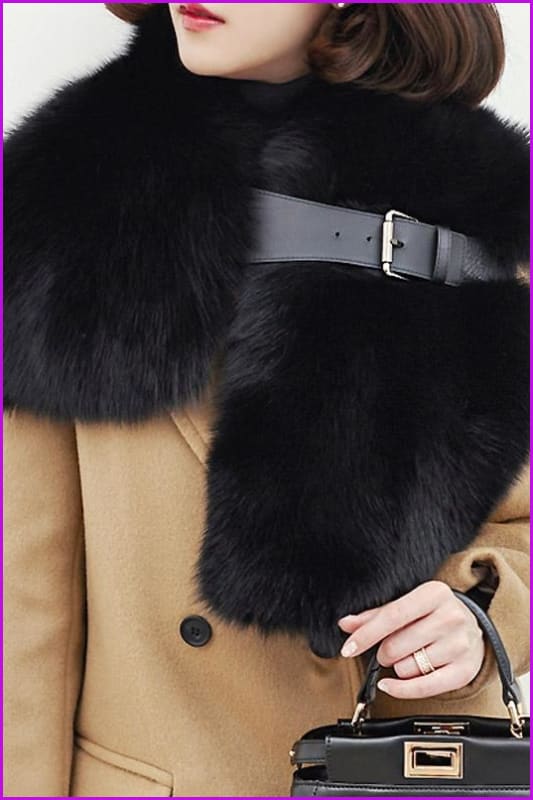 Full Pelt Fox Fur Collar Scarf DO1342 - Furdela