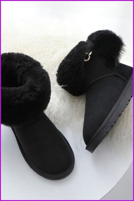 Genuine Sheepskin Leather Snow Boots DF085 - Furdela