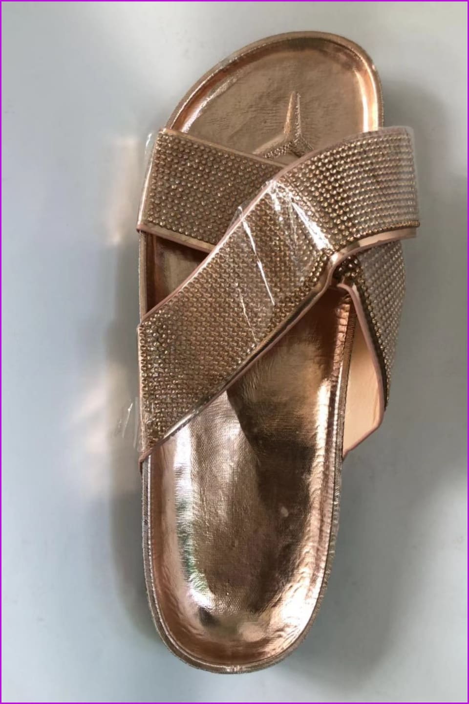 Gold/Silver Blingbling Diamond Flat Sandals F169 - Furdela