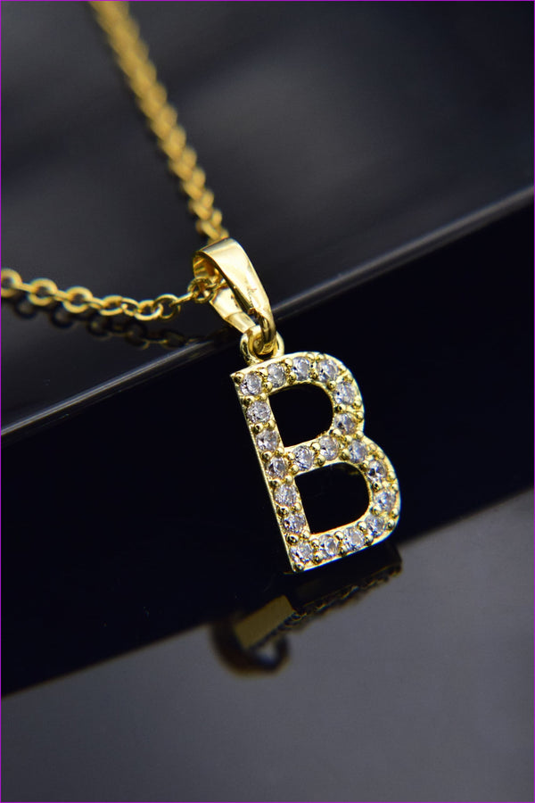 Gold/Silver Mini A-Z Letter Necklace F886 - Furdela