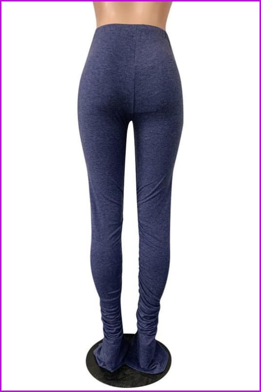 Gradient Color Ruched Split Casual Stacked Legging F1023 - Furdela