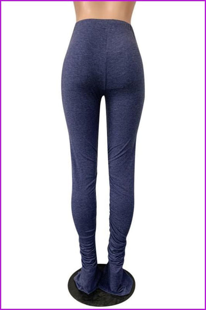Gradient Color Ruched Split Casual Stacked Legging F1023 - Furdela