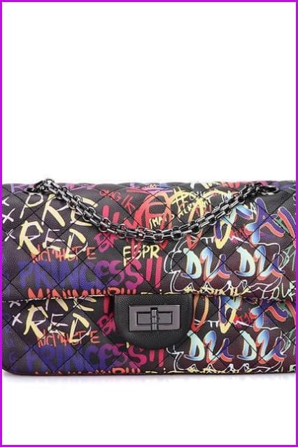 Graffiti Printed Shoulder Bags F495 - Furdela