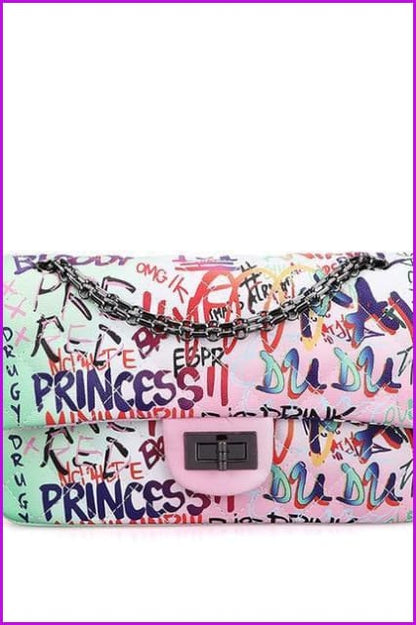 Graffiti Printed Shoulder Bags F495 - Furdela