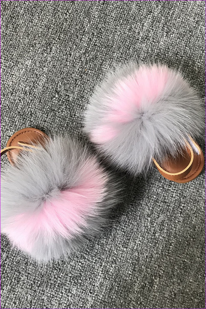 Grey And Pink Toddler Fox Sandal F032 - Furdela