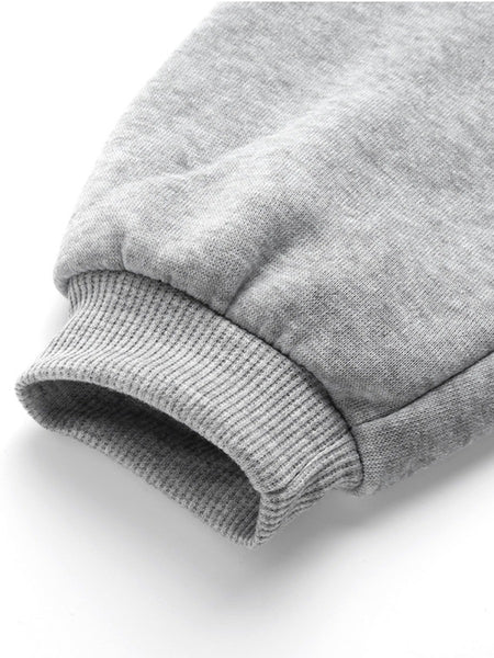 Plus Size Letter Print Kangaroo Pocket Hoodie BO1148