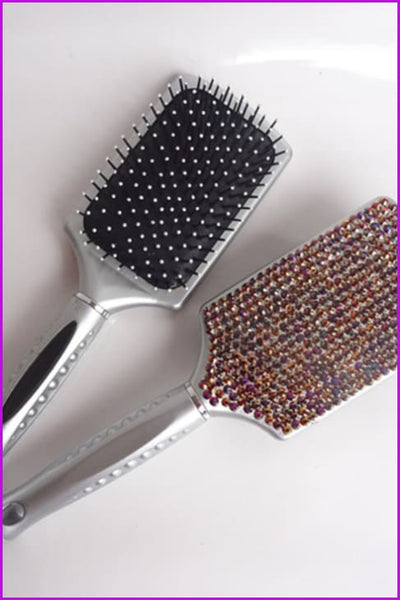 Hair Brush Bomb with AB Crystal Handmade Bling Rhinestone F037 - Furdela