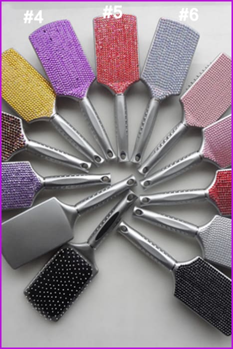 Hair Brush Bomb with AB Crystal Handmade Bling Rhinestone F037 - Furdela