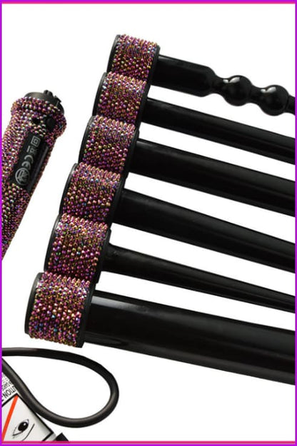 Hair Curler Curling wands with AB Crystal Handmade Bling Rhinestone - Furdela