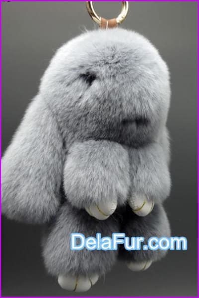Handmade Bunny Rabbit Fur Key Chain 13CM AO947 - Furdela