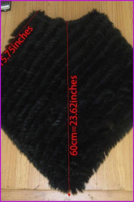 Handmade Knitted Rabbit Fur Poncho - Furdela