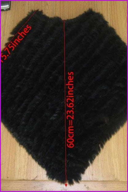 Handmade Knitted Rabbit Fur Poncho - Furdela