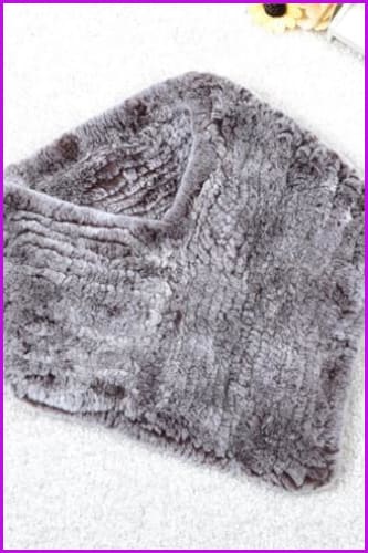 Handmade Knitted Rabbit Fur Scarf - Furdela