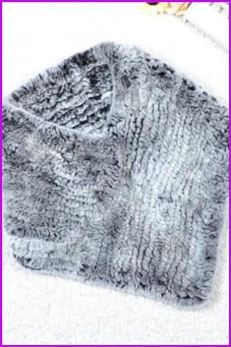 Handmade Knitted Rabbit Fur Scarf - Furdela