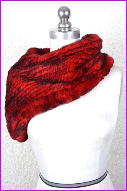 Handmade Knitted Rabbit Fur Scarf - Furdela