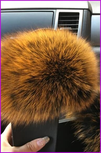 High Quality Black Mixed Golden Fox Full-Pelt Fur Sliders DF020 - Furdela Wholesale